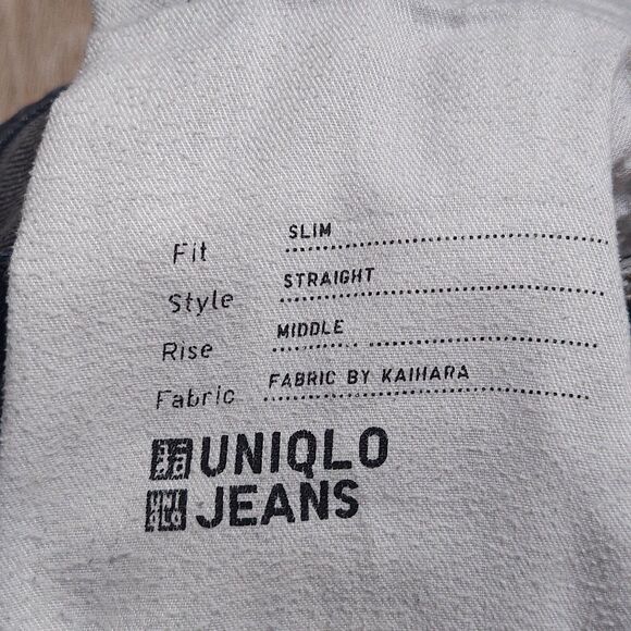 Uniqlo Slim Straight Selvedge Jeans Mens 29x34(31) Blue Kaihara Stretch Mid Rise - Picture 5 of 11